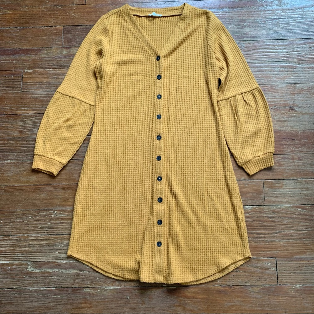 Maurice’s Mustard Yellow Soft Tunic Sweater Dress